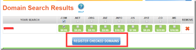 点击register checked domains